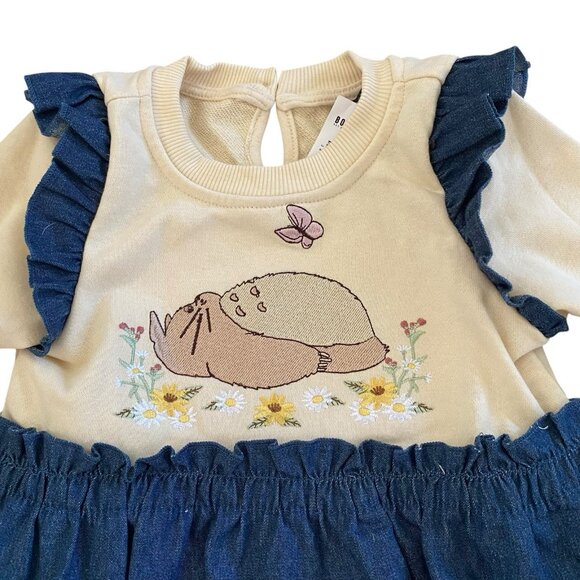 Studio Ghibli My Neighbor Totoro Embroidered Toddler Sweater Dress 3T New - Picture 5 of 9